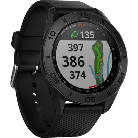 Garmin Approach S60 Golf Watch Black with Black Silicone Band