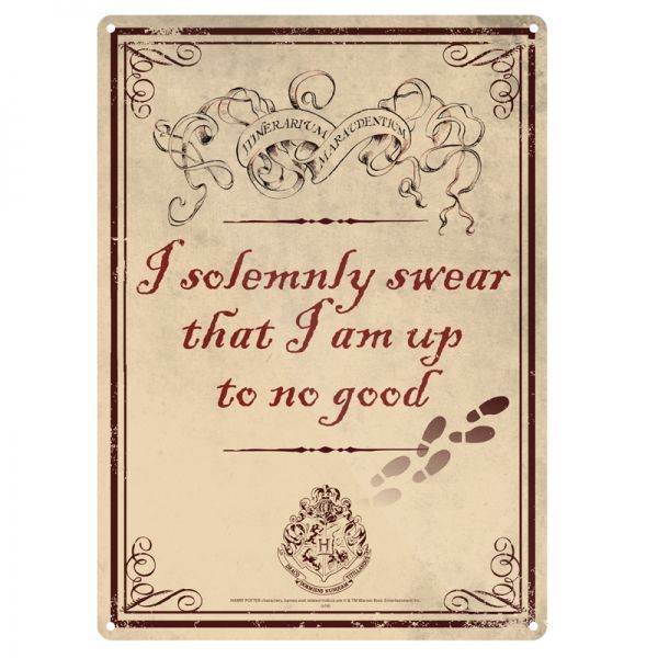 Harry Potter: Up to No Good Metal Wall Sign - A5 (Parallel Import)