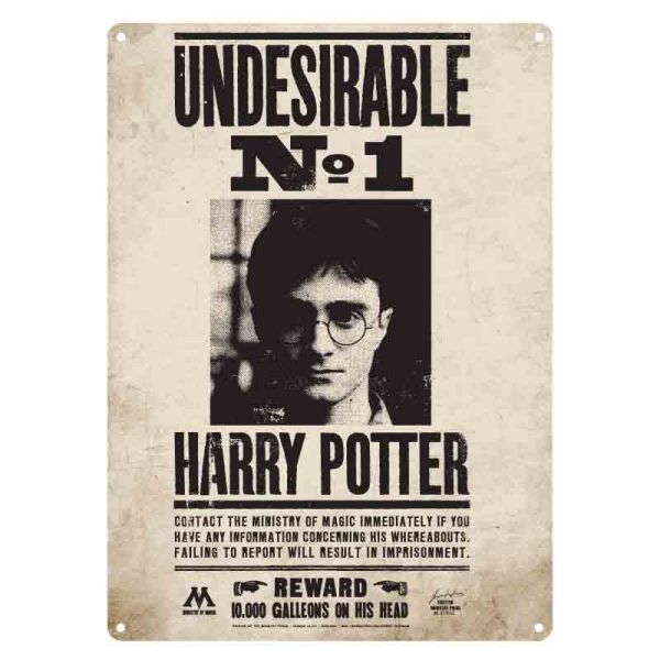 Harry Potter: Undesirable No 1 Metal Wall Sign - A5 (Parallel Import)