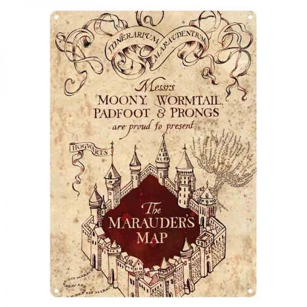 Harry Potter: Marauders Map Metal Wall Sign - A5 (Parallel Import)
