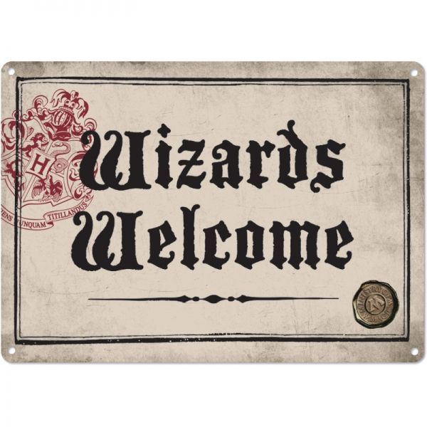 Harry Potter: Wizards Welcome Metal Wall Sign - A5 (Parallel Import)