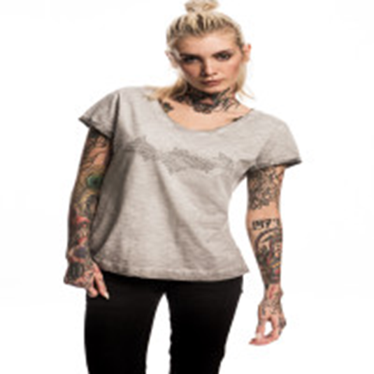 Justice League: Batwing Logo - Cool Grey Girlie Shirt (Parallel Import)