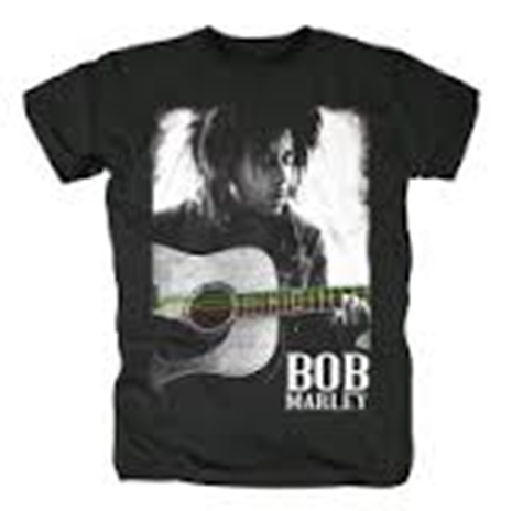 Bob Marley: Guitar Strings - Black T-Shirt (Parallel Import)