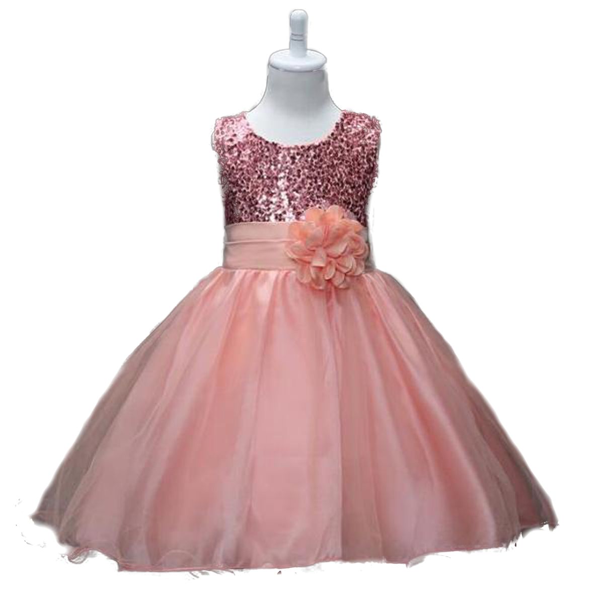 Snow White Sequin & Sparkle Flowergirl Dress - Blush Pink | Buy Online ...