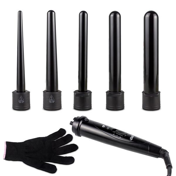 Curling Iron 5 in 1 Wand Set with Protective Glove Shop Today. Get it