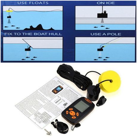 Wired Sonar Transducer & LCD Fish Finder Display