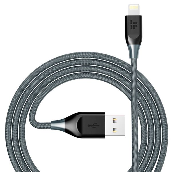 Fleek Tronsmart 6ft Nylon Braided Lightning Cable - Black &amp; Grey
