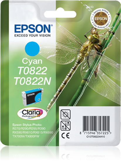 Epson T0822 Cyan Claria Ink Cartridge