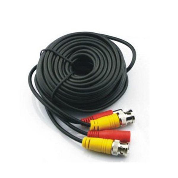 50m RG59 Power &amp; Video CCTV Camera Cable - Black