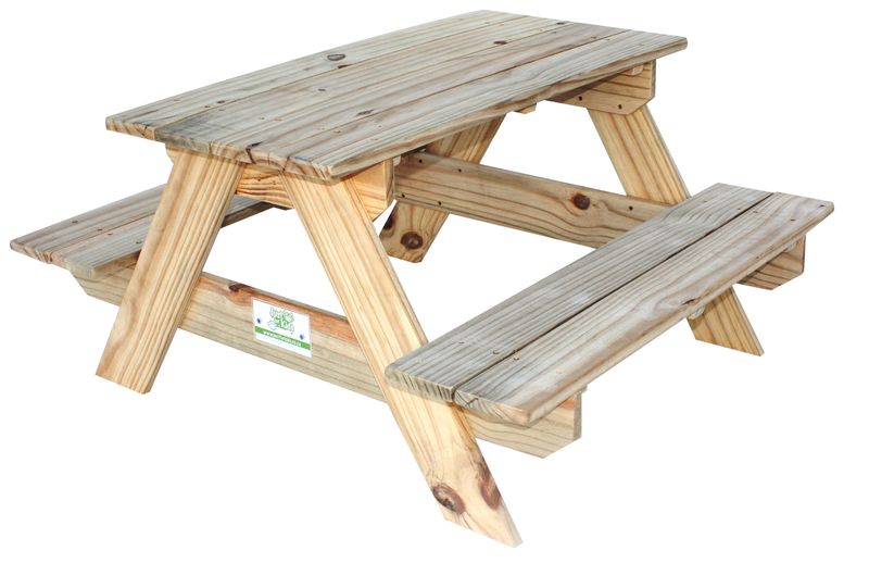 Kiddies Natural Outdoor Picnic Table 4 Seater- JFK0026