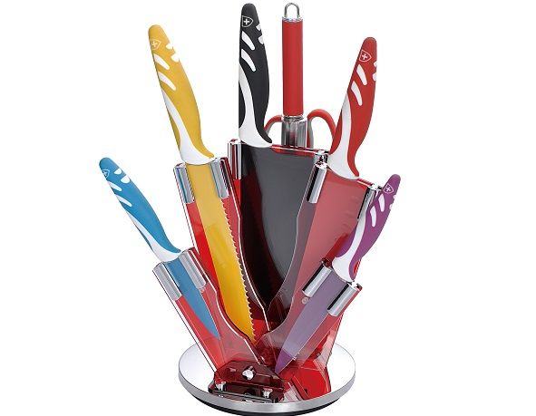Royalty Line 8 Piece Non-Stick Coating Knife Set with Stand - RL-COL8