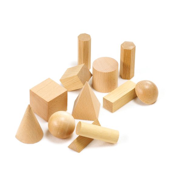 EDX Education Geometric Solids Wood - 12 Piece