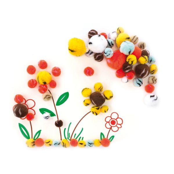 EDX Education PomPoms Striped - 100 Piece