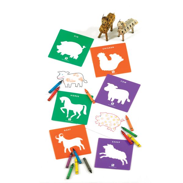 EDX Education Stencils Farm Animals - 6 Piece
