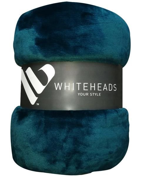 Whiteheads Faux Fur Blanket Throw - Teal