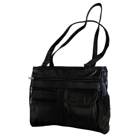 ladies black leather bag