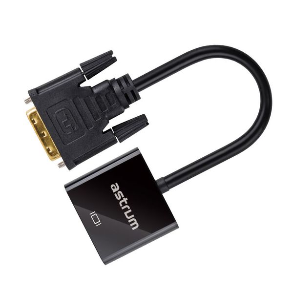 Astrum DA520 DVI to VGA Adapter, DVI-D 24+1 and DVI-I 24+5 pin 1080P