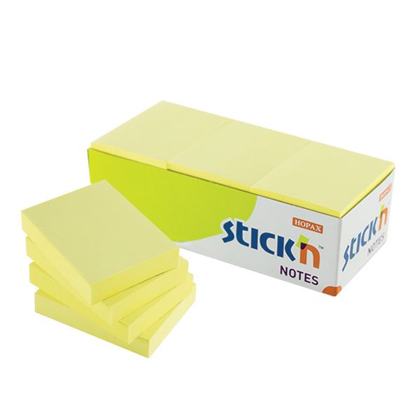 Stick'n Pastel Yellow Notes - 12 Pads 38x50mm