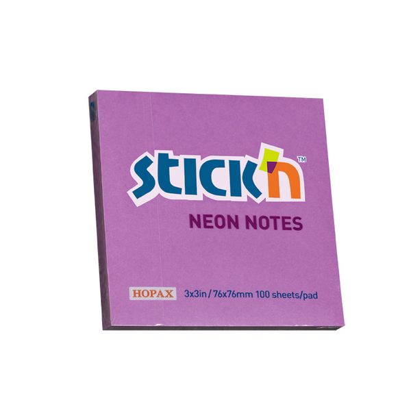 Stick 'n Neon Purple Notes 76x76mm