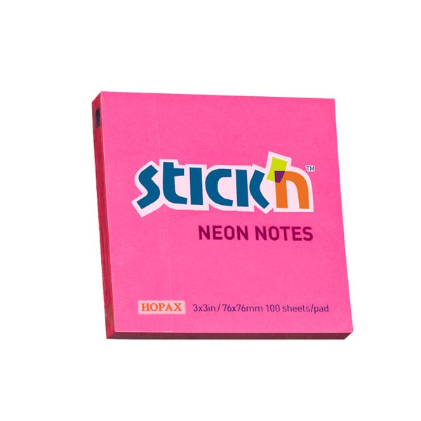 Stick 'n 76x76 Neon Magenta Notes