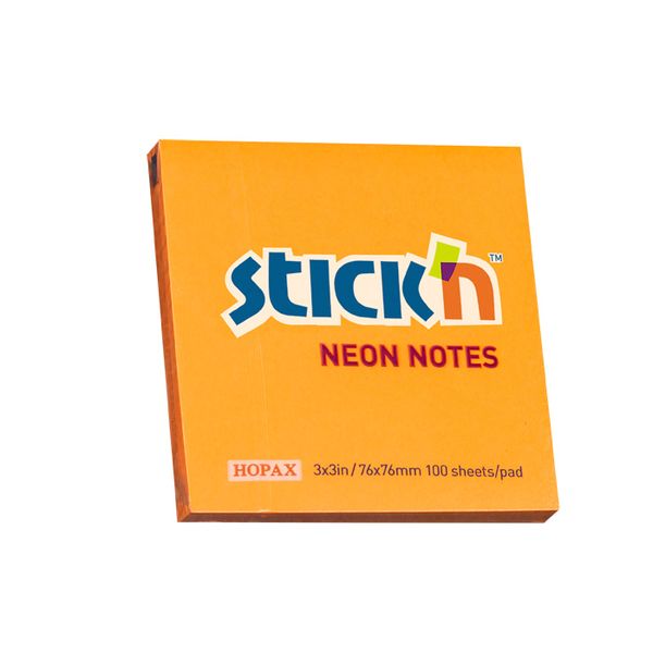 Stick 'n 76x76 Neon Orange Notes