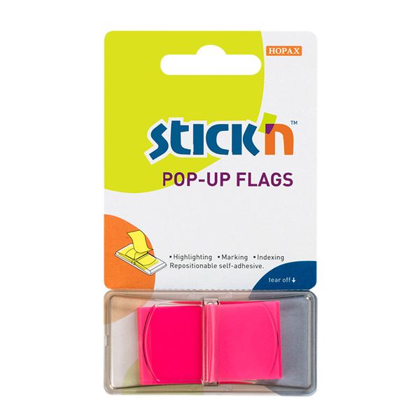 Stick 'n Pop-Up Flags Neon Magenta 45x25mm - 50 Sheets