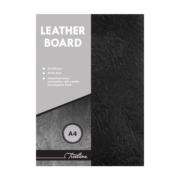 SDS Leather Grain Board Black A4 270gsm - Pack Of 50