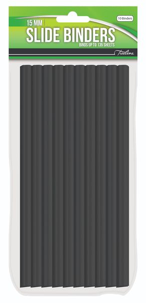 Treeline Slide Binders 15mm Black - 10's