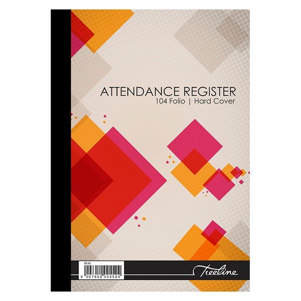 Treeline Attendance Register A4 Hard Cover Quarter Bound - 96pg