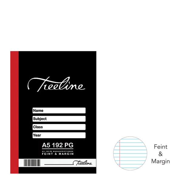 Treeline A5 192 pg Feint &amp; Margin Manuscript Books