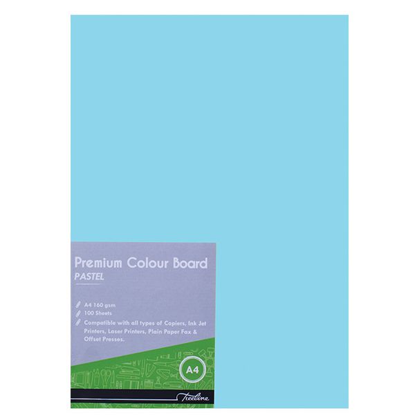 Treeline Project Board Blue A4 Pastel 160gsm- Pack of 100