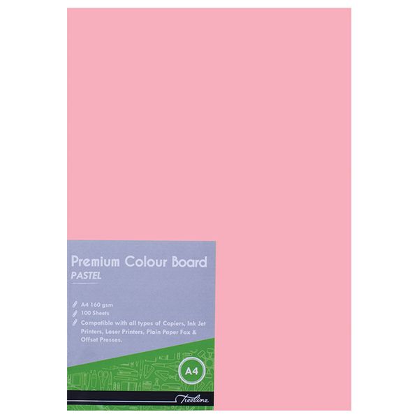 Treeline Project Board Pastel Pink A4 160gsm - 100's