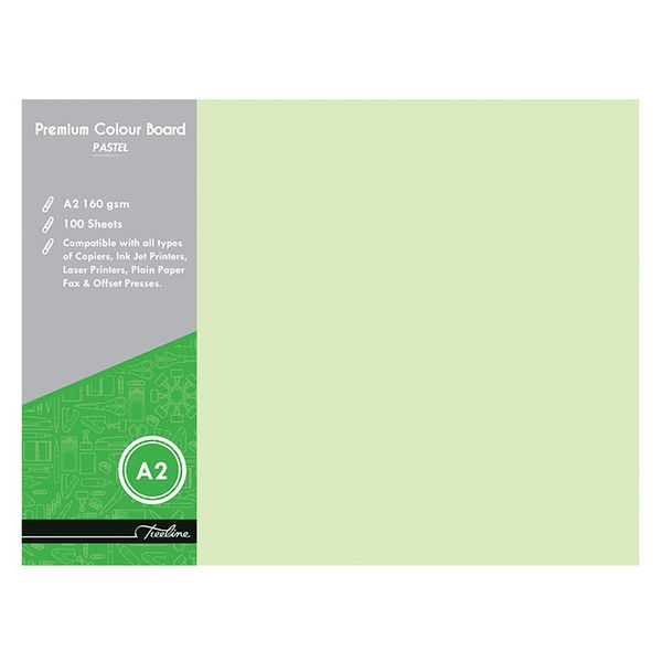 Treeline Project Board Pastel Green A2 160gsm Pack of 100