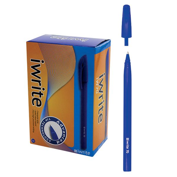 iWrite Ballpoint Pens Box of 50 - Blue