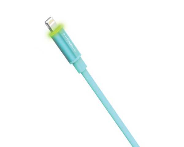 Mipow GlowSync Mfi Certified Lightning Power Cable with LED - Light Blue