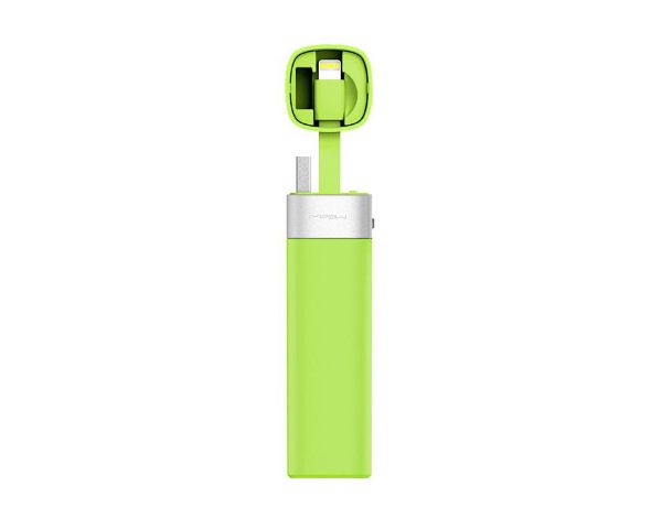 Mipow Compact Power Tube with Built In Micro USB Cable 3000mAh - Green