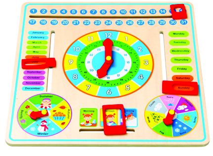 Viga Wooden Clock Calendar and Seasons Board