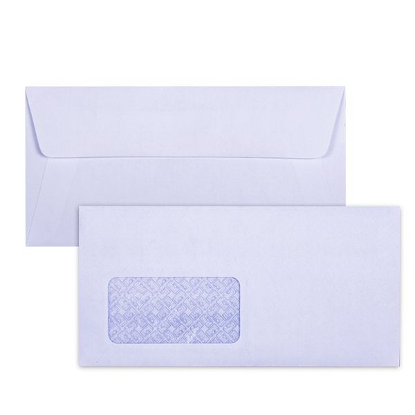 LEO Maxi DL White Window Gummed Envelopes - Open Long Side - Box of 500