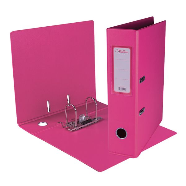 Treeline Lever Arch File PVC Hot Pink A4 - 70mm Spine with Rado
