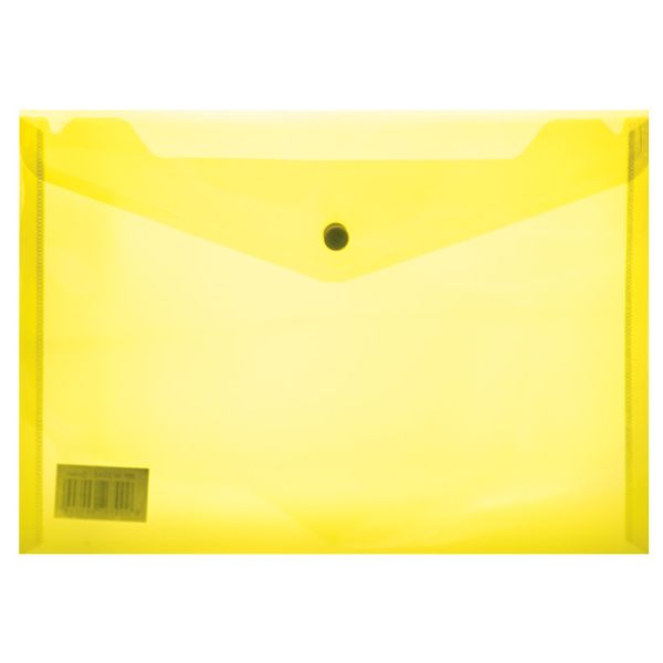 Treeline Carry Folder A4 PVC Yellow with Stud - Pack of 12
