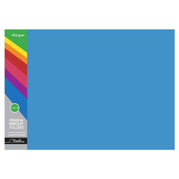 Treeline Premuim Deep Tint Blue Board Folders Foolscap 192gsm - 100s