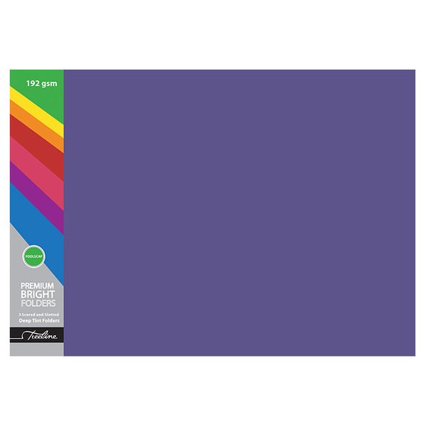 Treeline Premuim Deep Tint Purple Board Folders Foolscap 192gsm - 100s