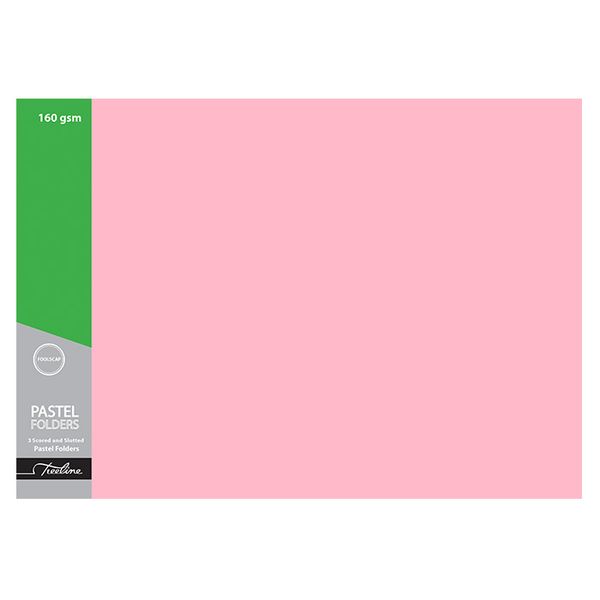 Treeline Tokai Board Folder Pink 2 Fold Foolscap 160gsm - 100s