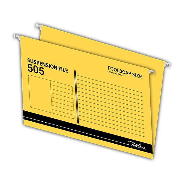 Treeline Suspension File Foolscap Yellow 505 - Box of 25