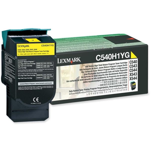 Lexmark C540H1YG High Yield Yellow Laser Toner Cartridge