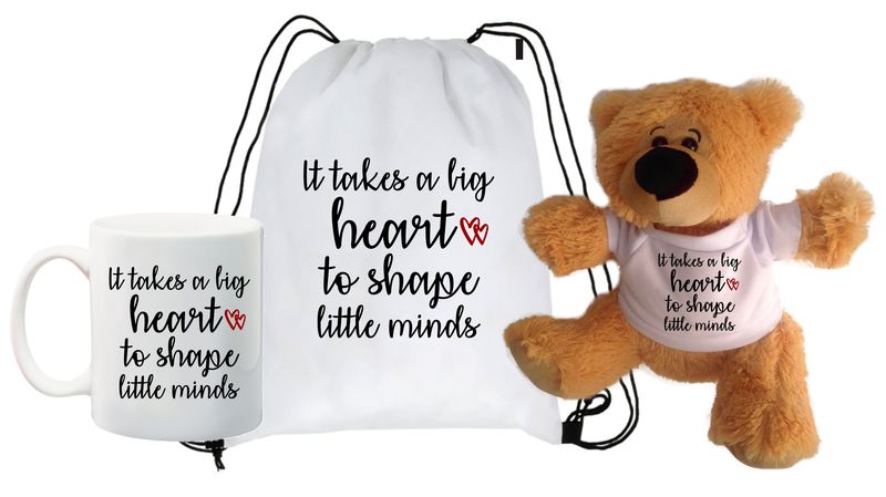 Qtees Africa It Takes A Big Heart to Shape Little Minds White Printed Mug,