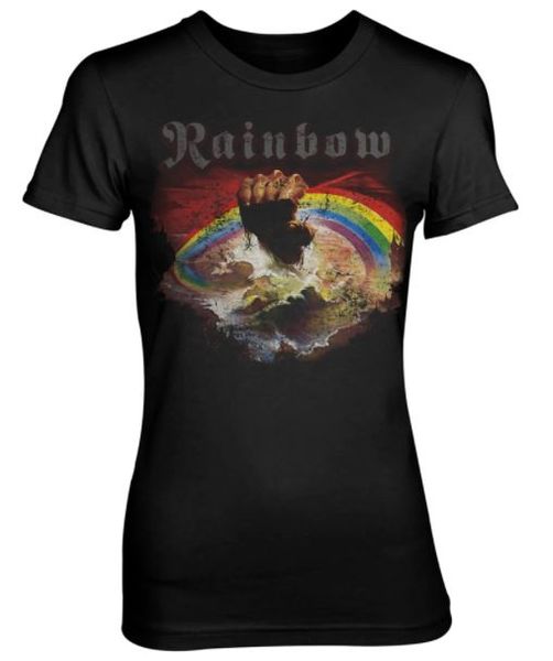 Rainbow: Rising Distressed (Tour 2017)Ladies T-Shirts (Parallel Import)