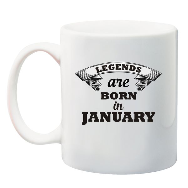 Qtees Africa Legends are Born in January Mug - White