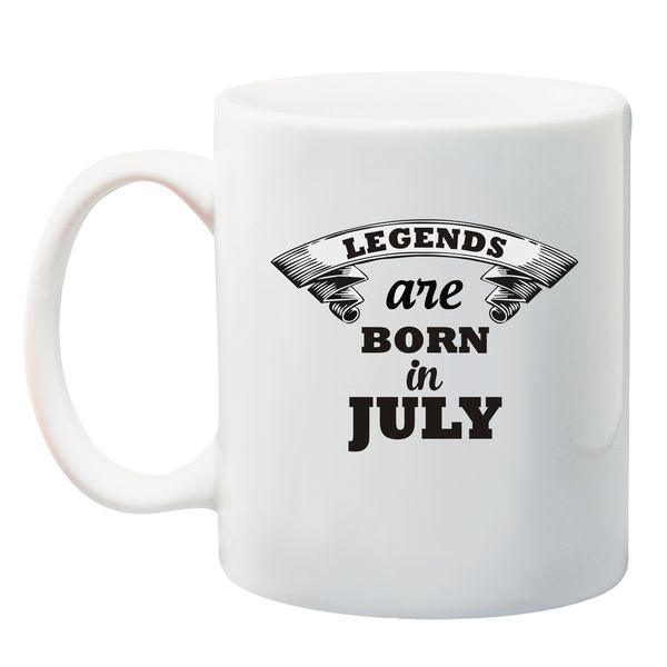 Qtees Africa Legends are Born in July Mug - White