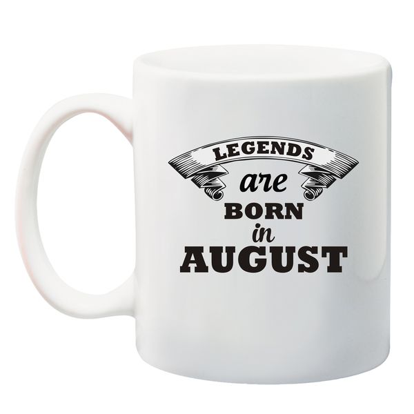 Qtees Africa Legends are Born in August Mug - White